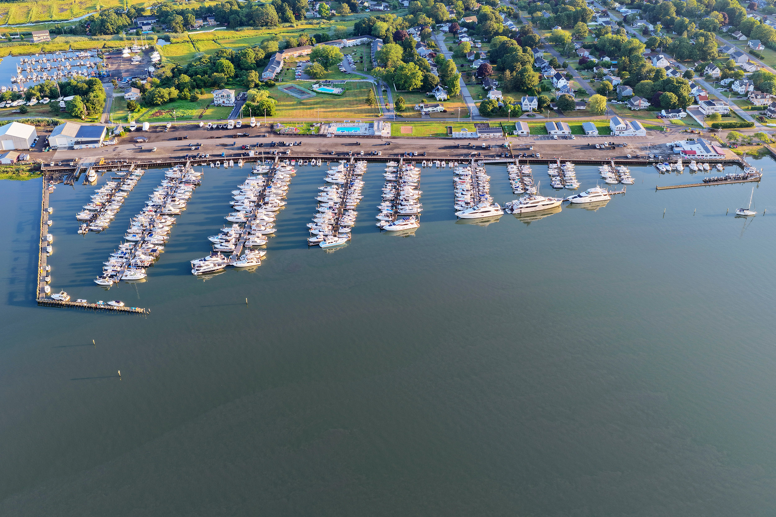 F-Dock Aerial | Cedar Island Marina Clinton, CT